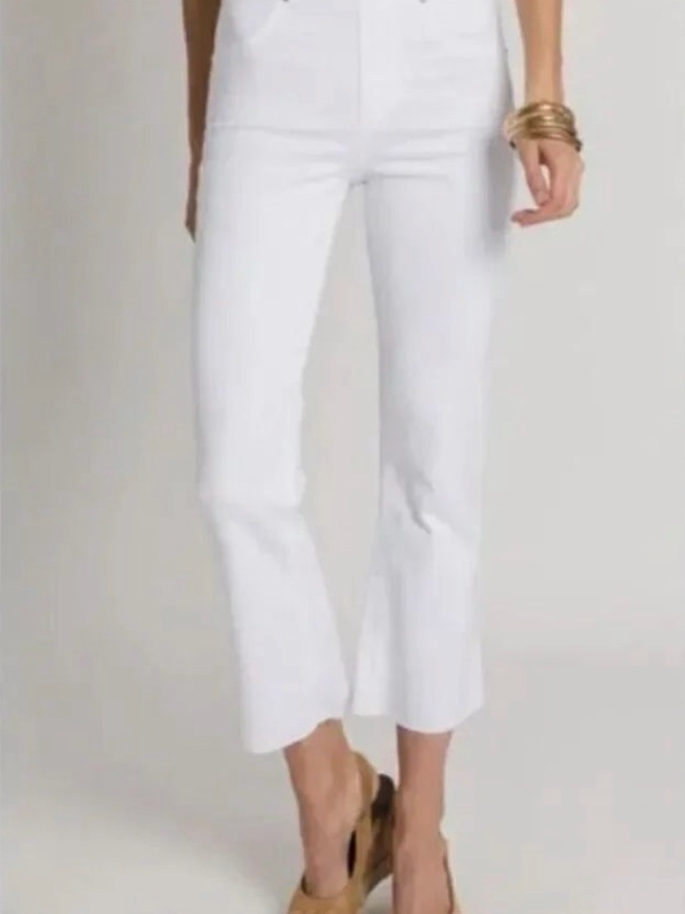 Spanx NWOT Flared Raw Hem Pull-On Cropped Jeans
